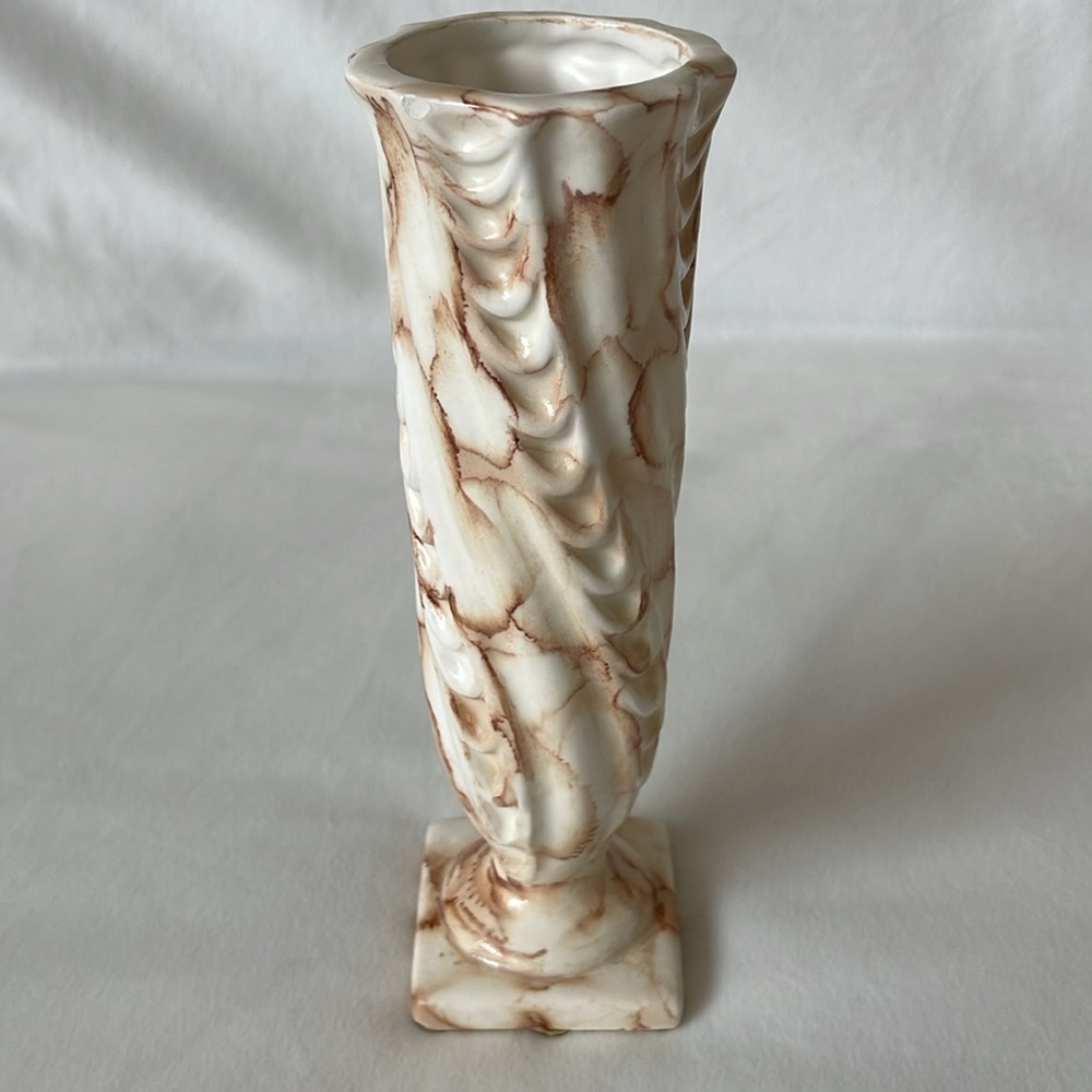 Vintage 1960's Porcelain Inarco Brown Bud Vase/E3060 8" Vase Verde